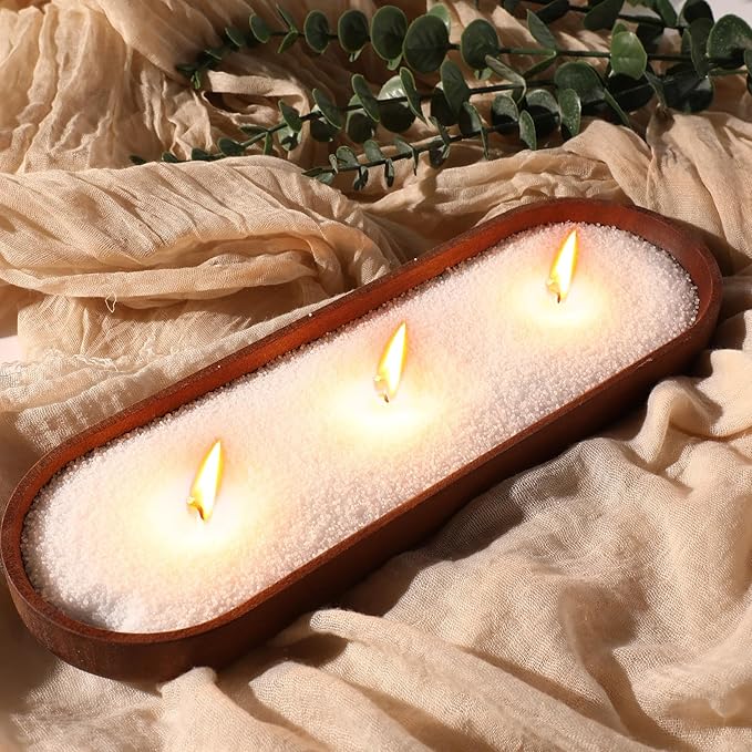 MTLEE Pearled Candle 2.2 lb Sand Wax Scented Sand Candle Kit with Gift Box 50 Wicks Refillable Jar White Beaded Wax Gift Set for Friends Mother Lover Women Family