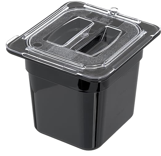 Carlisle FoodService Products Storplus 1/6 Size Universal Food Pan Lid with Molded Handle for Catering, Buffets, and Restaurants, Polycarbonate, Clear, (Pack of 6)