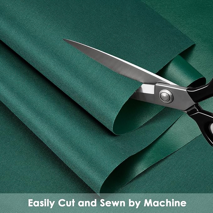 Waterproof Canvas Fabric by The Yard 60" W 600 Denier PVC Backing Water Repellent Polyester Upholster Fabric Material for Indoor Outdoor Marine Awning Tent Craft DIY(2 Yards, Green)