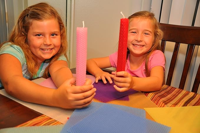 Make Your Own Beeswax Candle Kit - Includes 10 Full Size 100% Beeswax Honeycomb Sheets in Forest Green and Approx. 6 Yards (18 Feet) of Cotton Wick. Each Sheet Measures Approx. 8" x 16 1/4".