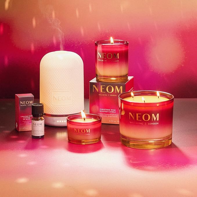 NEOM Christmas Wish Candle, 1 Wick | Mandarin, Cinnamon & Tonka Bean I Made with 100% Naturally derived Wax I Designed to Help You Relax and Unwind I Expertly Blended I Hand Finished