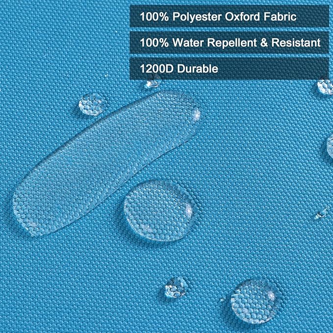 Thickened Waterproof Canvas Fabric by The Yard, 1200D 58" W Outdoor Upholstery Material Heavy Duty Fabric Water Resistant Sewing Material for Chair Patio Cushion Purse Bag, 1 Yard Sky Blue
