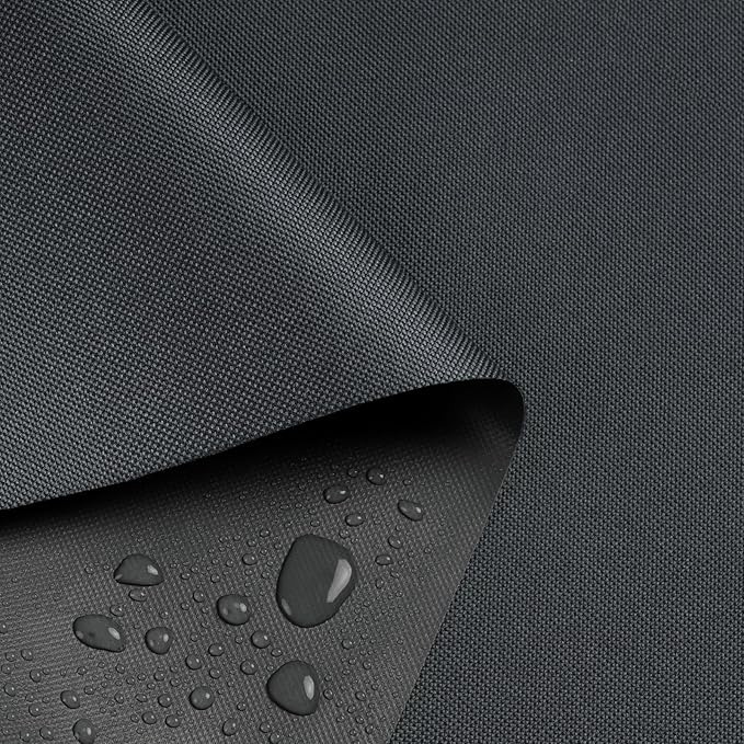 Waterproof Marine Canvas Fabric by The Yard 58"W 600D PVC Backing Water-Resistant Polyester Fabric Upholstery Material for Outdoor Indoor Marine Awning Tent Boat Furniture Cover DIY, 1 Yard Dark Grey