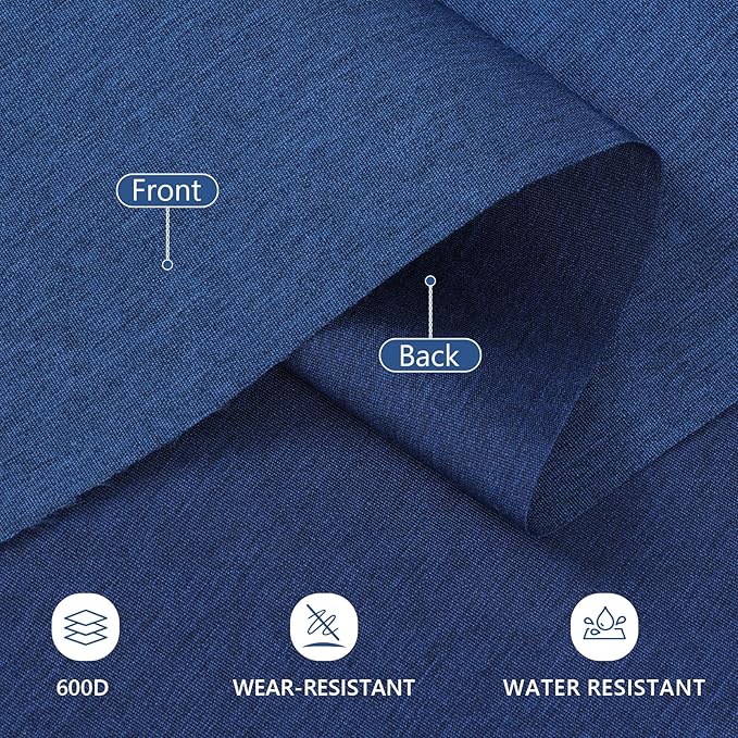 Waterproof Canvas Fabric by The Yard, 58inch 600D Upholstery Fabric Polyester Material Outdoor Water Resistant Material for Sewing Chair Patio Cushion Bag Sofa Seat Repair, 2 Yard Light Blue