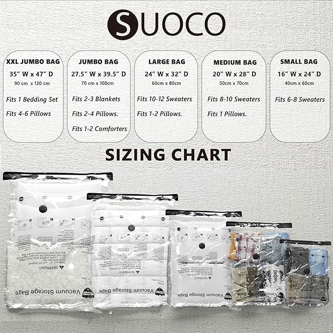 Vacuum Storage Bags with Electric Pump, Compression Packing Bags for Travel Luggage, Space Saver for Clothing Clothes Bedding Blankets Pillows, 10 Medium