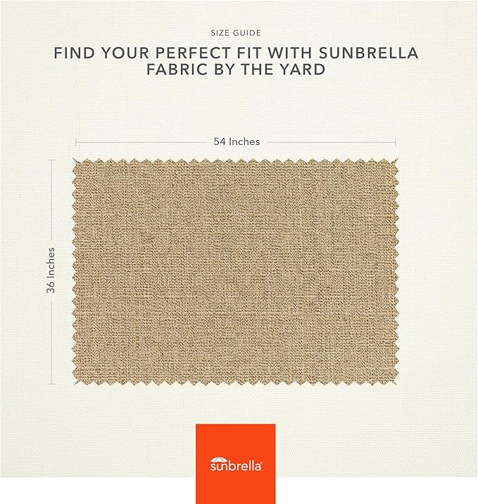Sunbrella Outdoor Fabric by The Yard | Linen Sesame (Textured) | Official Sunbrella Seller | Indoor or Outdoor Upholstery Fabric for Chairs, Cushions, Drapery, Pillows, Furniture