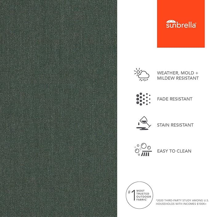 Sunbrella Outdoor Fabric by The Yard | Cast Ivy | Official Sunbrella Seller | Indoor or Outdoor Upholstery Fabric for Chairs, Cushions, Drapery, Pillows, Furniture