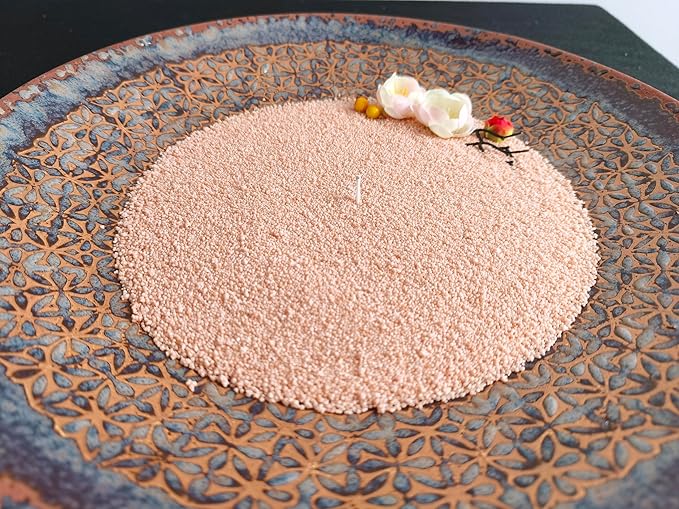 DRMAISON Pearled Candle Wax Sand DIY Kit - 35.3 oz, Cream Brown, Non-Toxic&Smoke-Free, Refillable with 60 Wicks, Long-Lasting Flame, Highly Customizable for Wedding, Party&Holiday Decor