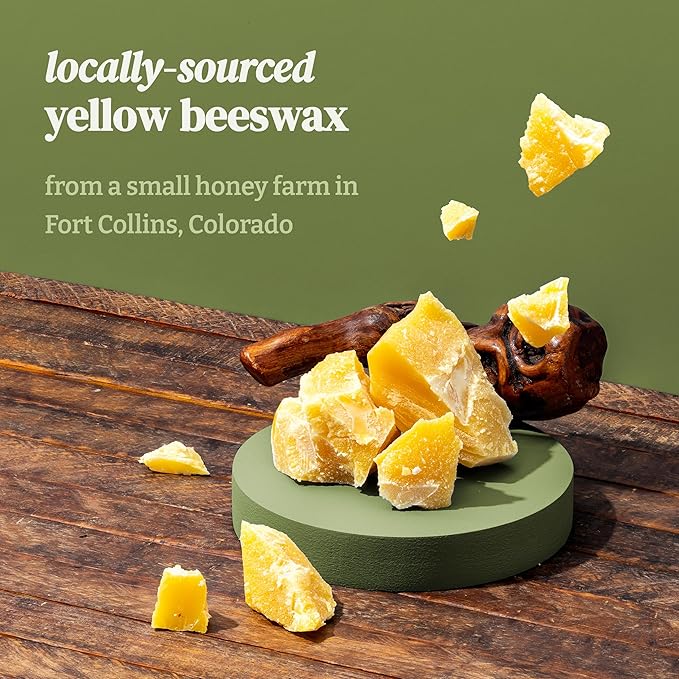 Bamboo Coconut Organic Beeswax Candle | 2 Ingredients | 100% Pure Beeswax Candles, Non Toxic, Natural, Organic Candles, Beeswax Candles Scented, Non Toxic Candles, 80 Hour, 14oz