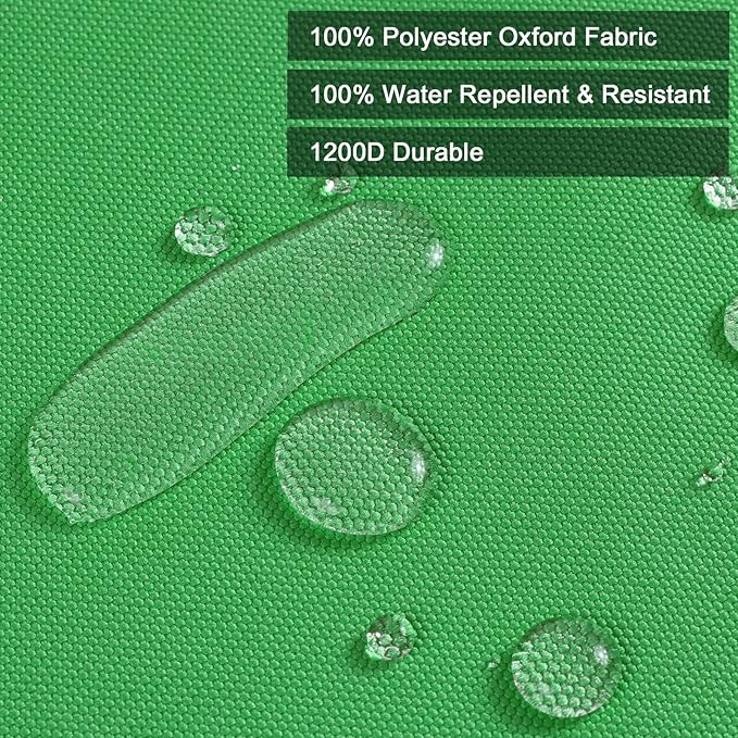 Thickened Waterproof Canvas Fabric by The Yard, 1200D 58" W Outdoor Upholstery Material Heavy Duty Fabric Water Resistant Sewing Material for Chair Patio Cushion Purse Bag, 12 Yard Green