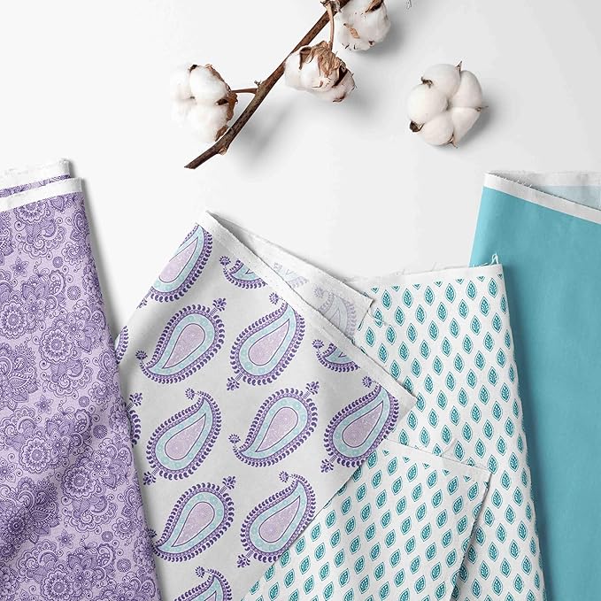 Bacati - Paisley Kids Storage (Laundary Hamper with Wooden Frame and Mesh Liner, Lilac/Purple/Aqua)