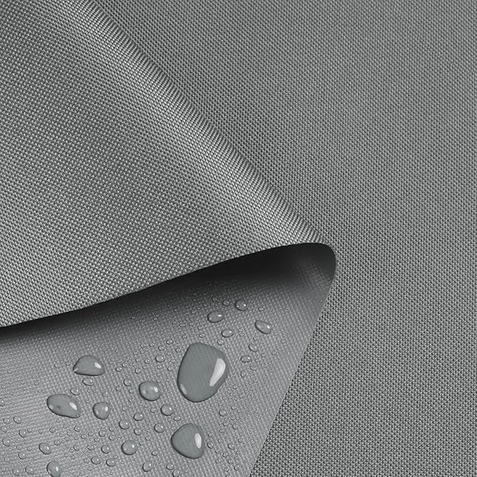 Waterproof Marine Canvas Fabric by The Yard 58" W 600D PVC Backing Water-Resistant Polyester Fabric Upholstery Material for Outdoor Indoor Marine Awning Tent Boat Furniture Cover, 3 Yards Light Grey