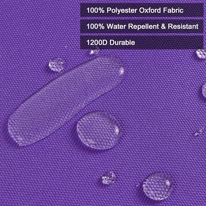 Thickened Waterproof Canvas Fabric by The Yard, 1200D 58" W Outdoor Upholstery Material Heavy Duty Fabric Water Resistant Sewing Material for Chair Patio Cushion Purse Bag, 15 Yard Purple