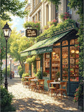 cafes Stamped Cross Stitch Kits for Adults -Embroidery Kits for Beginners Adults,11 CT Patterns Dimensions Counted Cross Stitch Kits for Adults Arts Craft 12x16 inch
