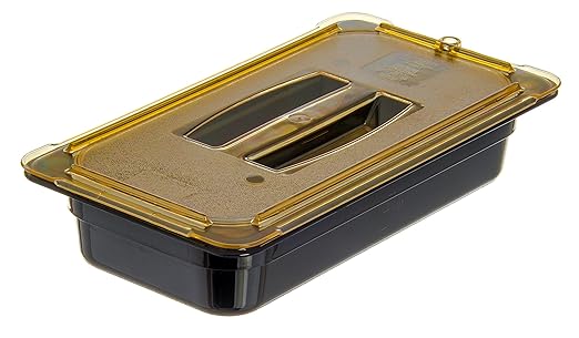 Carlisle FoodService Products Storplus High Heat Food Pan Steam Table Pan, Chafing Pan for Catering, Buffets, Restaurants, High Heat Plastic, 1/3 Size 2.5 Inches Deep, Black, (Pack of 6)