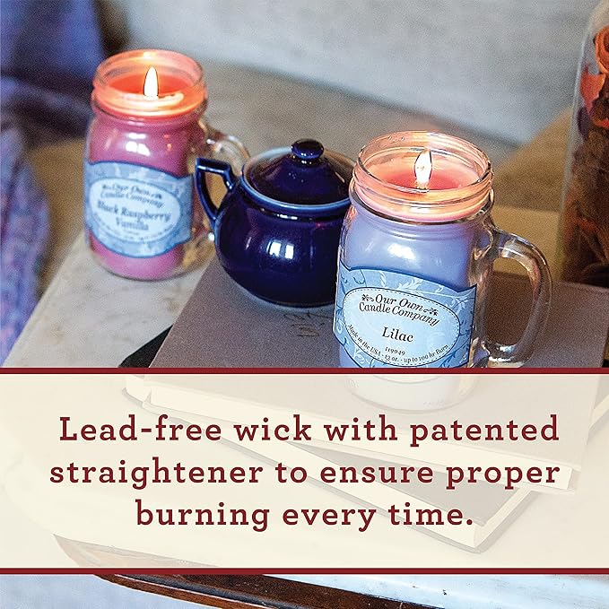 Our Own Candle Company, Honeysuckle Scented Mason Jar Candle, 100 Hour Burn Time, 13 Ounces