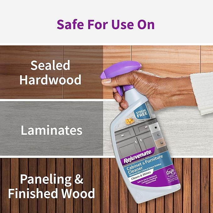 Rejuvenate Cabinet & Furniture Cleaner pH Neutral Streak and Residue Free Cleans Restores Protects, 24 Ounces, 6 Pack