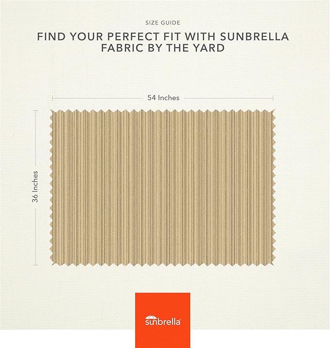 Sunbrella Outdoor Fabric by The Yard | Dupione Sand (Textured) | Official Sunbrella Seller | Indoor or Outdoor Upholstery Fabric for Chairs, Cushions, Drapery, Pillows, Furniture