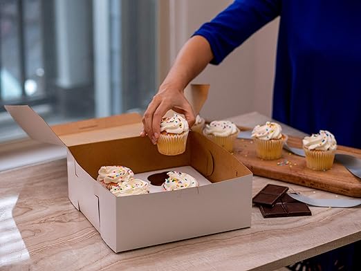 Southern Champion Tray 1090 Premium Clay Coated Kraft Paperboard White Non-Window Sheet Cake and Utility Tray, 19-1/2" Length x 14" Width x 4" Height (Case of 100)