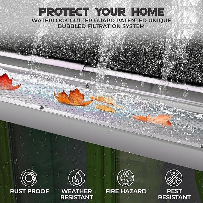 5" Gutter Guards Leaf Protection, Domestic Aluminum Gutter Covers 5 Inch (Sample, Black)