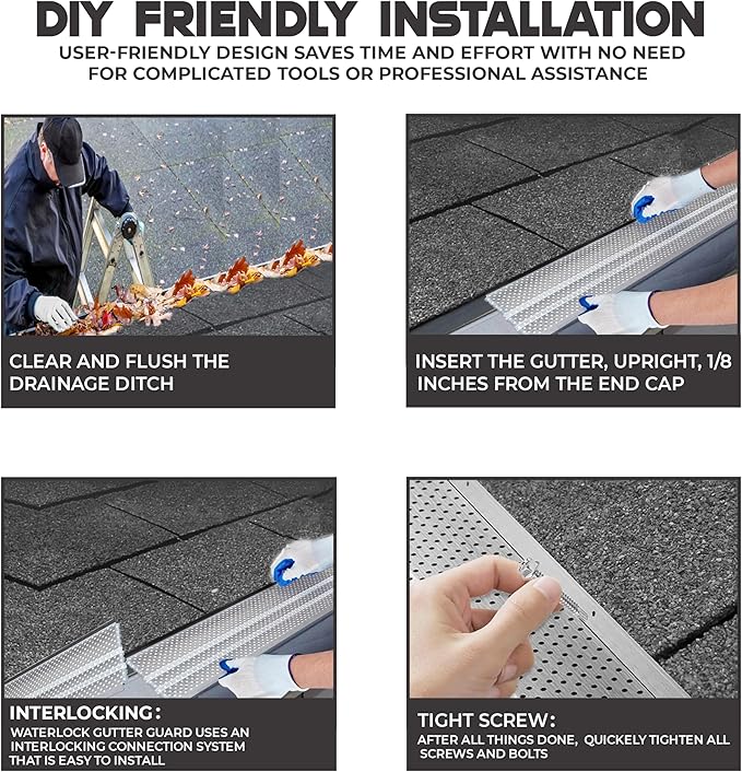5" Gutter Guards Leaf Protection, Domestic Aluminum Gutter Covers 5 Inch (200 Feet, Mill Finish)