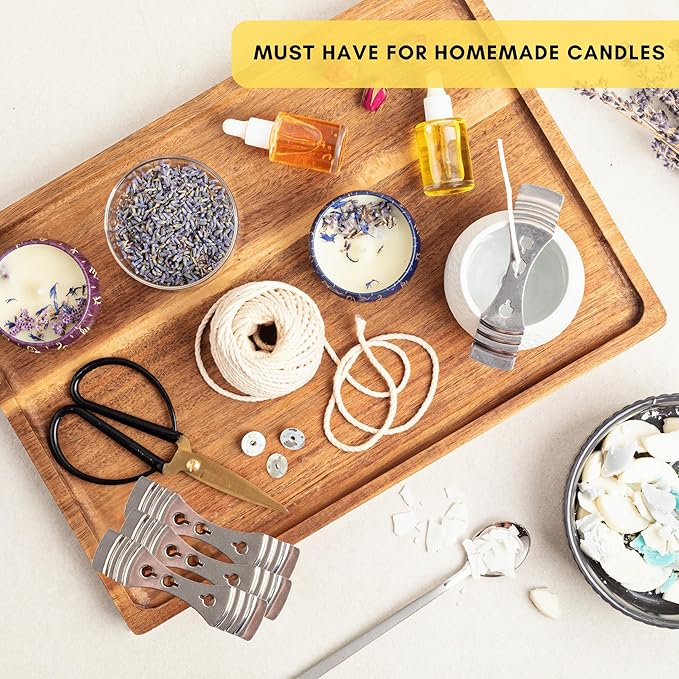 Pack of 12pcs Metal Candle Wick Centering Devices - Kare & Kind® Retail Packaging (Wick Centering Device, Silver)