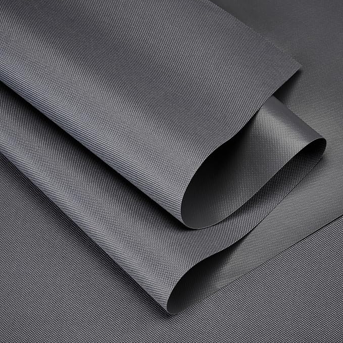 Waterproof Canvas Fabric by The Yard 60" W 600 Denier PVC Backing Water Repellent Polyester Upholster Fabric Material for Indoor Outdoor Marine Awning Tent Craft DIY(2 Yards, Gray)