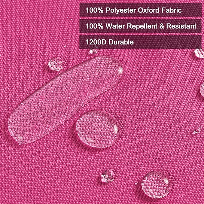 Thickened Waterproof Canvas Fabric by The Yard, 1200D 58" W Outdoor Upholstery Material Heavy Duty Fabric Water Resistant Sewing Material for Chair Patio Cushion Purse Bag, 12 Yard Hot Pink
