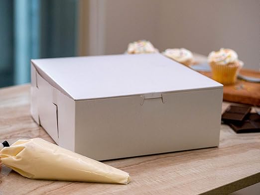 SCT White One-Piece Non-Window Bakery Boxes, 14 x 14 x 6, White, Paper, 50/Carton