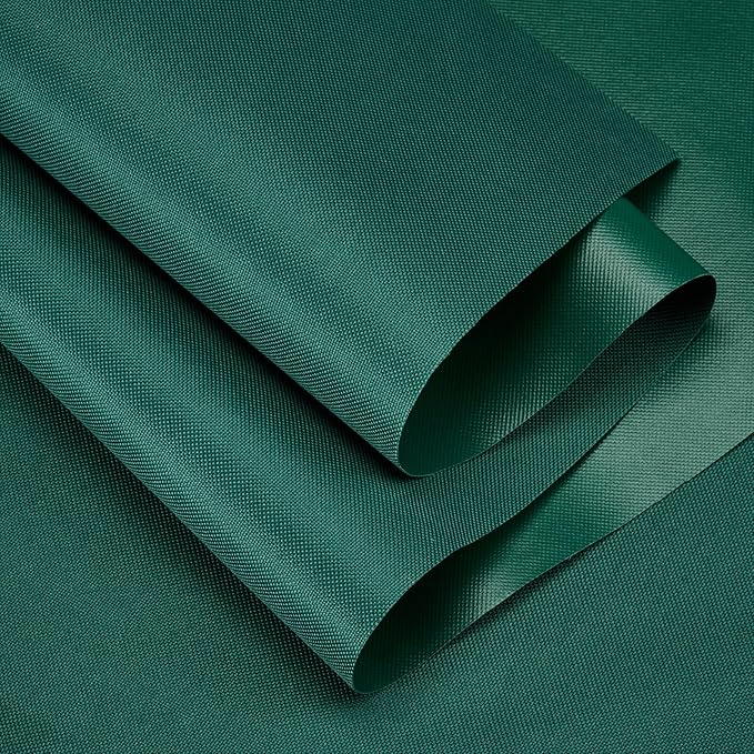 Waterproof Canvas Fabric by The Yard 60" W 600 Denier PVC Backing Water Repellent Polyester Upholster Fabric Material for Indoor Outdoor Marine Awning Tent Craft DIY(1 Yard, Green)