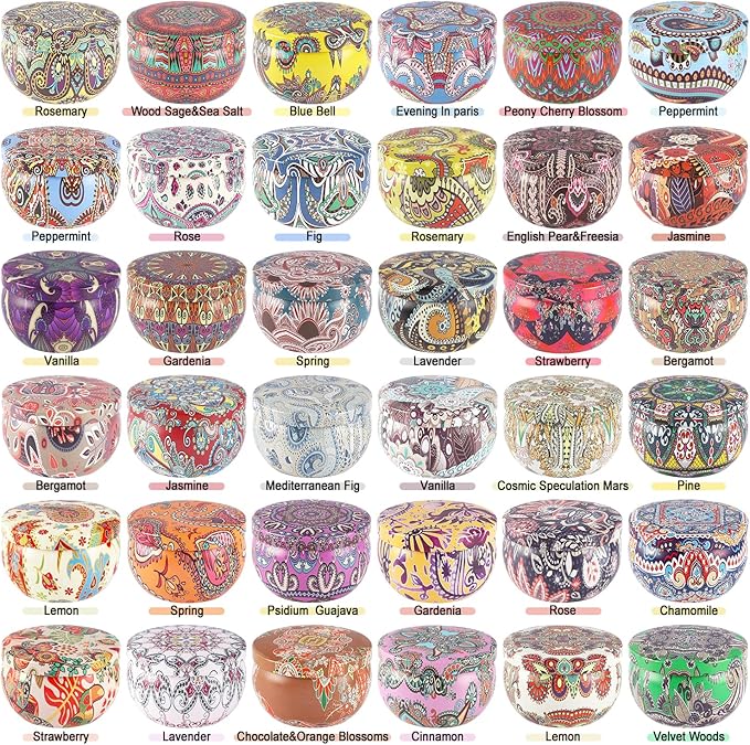 Scented Candles 36 Pack Soy Wax Travel Tin Jar Candles for Home 2.5 OZ Scented Candles for Mom for Christmas, Birthday, Thanksgiving, Mother's Day