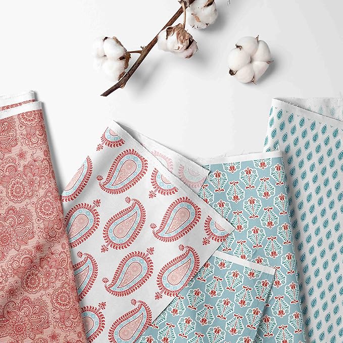 Bacati - Toy Chest Paisley Sophia Coral/Aqua Girls