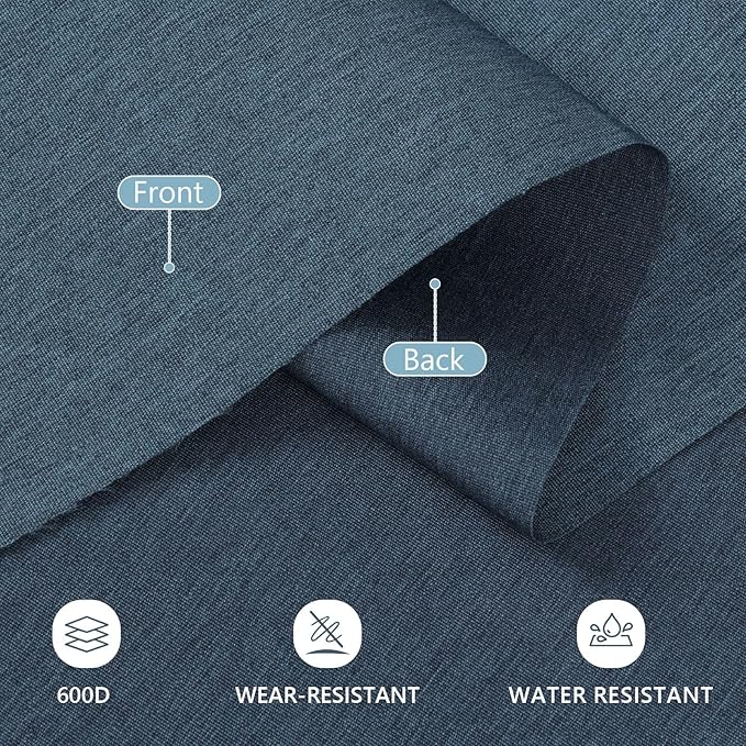 Waterproof Canvas Fabric by The Yard, 58inch 600D Upholstery Fabric Polyester Material Outdoor Water Resistant Material for Sewing Chair Patio Cushion Bag Sofa Seat Repair, 5 Yard Navy Blue