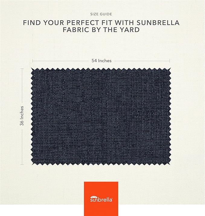 Sunbrella Outdoor Fabric by The Yard | Marvel Indigo (Solid) | Official Sunbrella Seller | Indoor or Outdoor Upholstery Fabric for Chairs, Cushions, Drapery, Pillows, Furniture