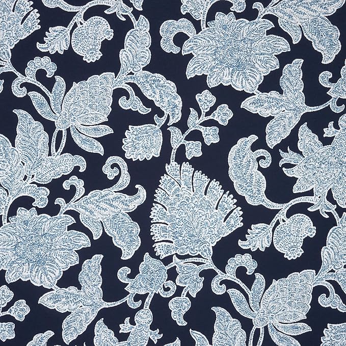 Sunbrella Fabric by The Yard | Official Sunbrella Seller | Indoor or Outdoor Upholstery Fabric for Chairs, Cushions, Drapery, Pillows, Furniture | Floral Song Navy
